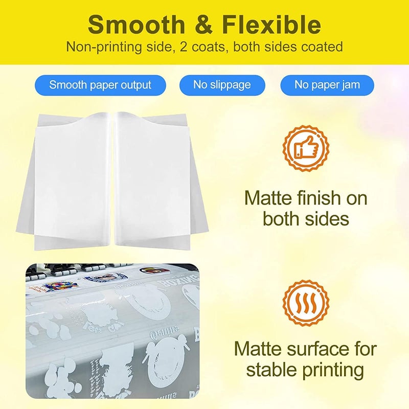 Yamation DTF Transfer Film: 13x19 Inch 100 Sheets Premium Double-Sided Matte Finish PET Transfer Paper Direct to Film Transfer Paper for T-Shirt - Image 4